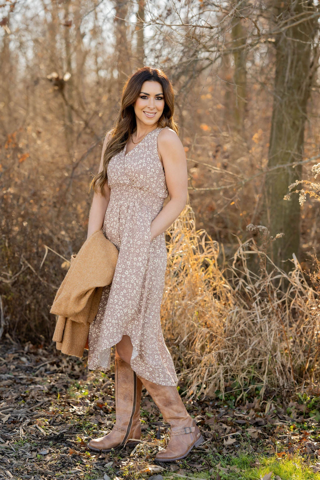 Vintage Floral Wrap Bottom Midi Dress 5 Vintage Floral Wrap Bottom Midi Dress - Image 5