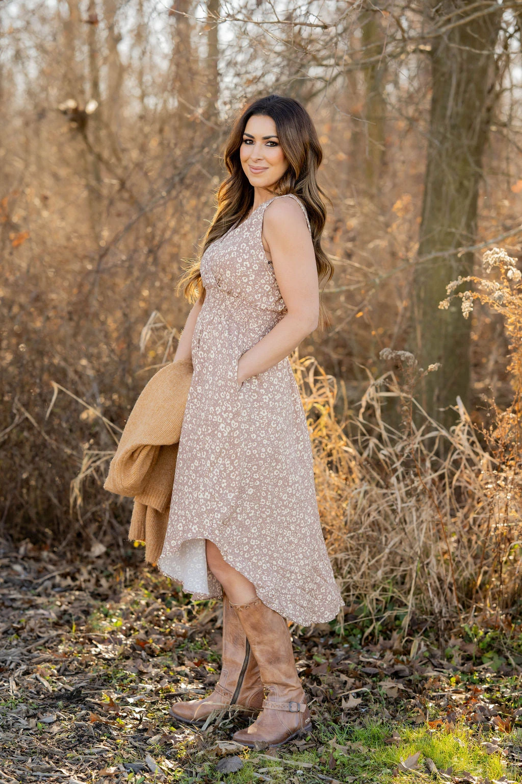 Vintage Floral Wrap Bottom Midi Dress 6 Vintage Floral Wrap Bottom Midi Dress - Image 6