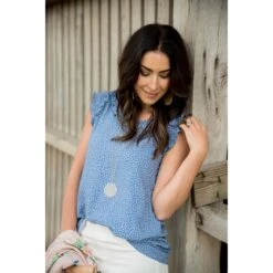 Dottie Ruffle Trim Tank -Women's Clothing Store BB 6862 2fc681a8 82a1 483e bc13 ee061b3b83f4