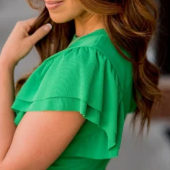 Dual Butterfly Sleeve Ribbed Tee -Women's Clothing Store BB 6910 31d0a440 87ed 4cab 9ca0 97853a9e43e7 801536