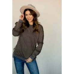 Cinch Sleeve Sweatshirt -Women's Clothing Store BB 6926 3ac60e3b d1a5 4d43 bb65 d62778f5e00e
