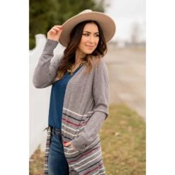 Multi Color Striped Bottom Tunic Cardigan -Women's Clothing Store BB 6938 762d8efb a7bf 4dae 9b79 a21c7aed5a4d