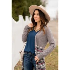 Multi Color Striped Bottom Tunic Cardigan -Women's Clothing Store BB 6940 20fcd751 5cdd 4e15 b731 c33f592a0e77