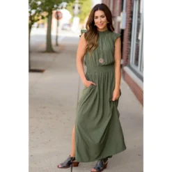 Delicate Lined Chic Ruffle Maxi