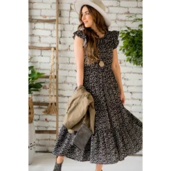 Spectacular Speckled Tiered Midi -Women's Clothing Store BB 6977 281fcffd b9d9 415d a03b da9525428766