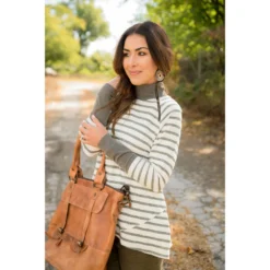 Striped Side Zip Wrap Terry Sweatshirt -Women's Clothing Store BB 6978 3e2ea157 37f4 474c 8ac9 4f1a47b6d04c