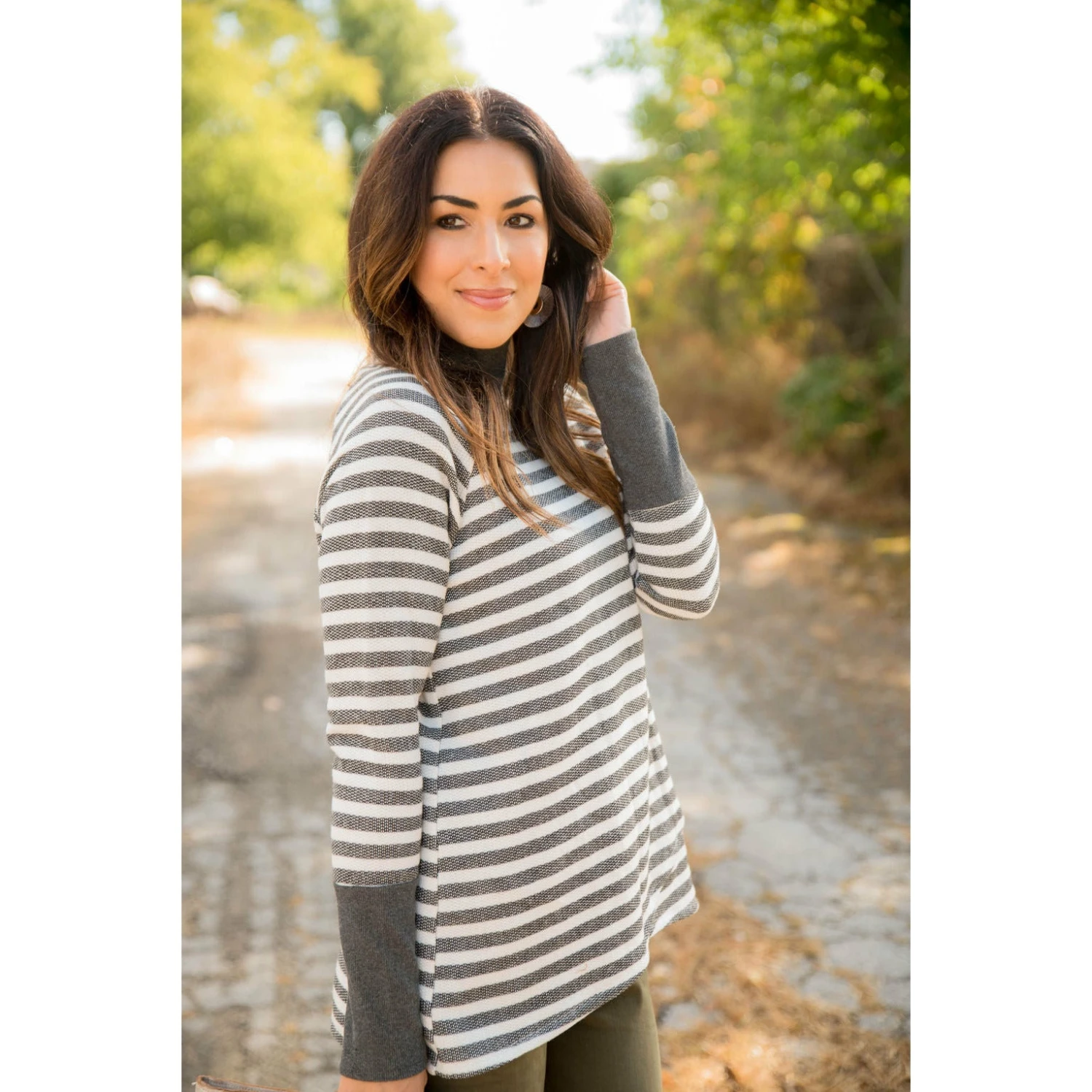 Thick Striped Side Zip Wrap Sweatshirt 9 Thick Striped Side Zip Wrap Sweatshirt - Image 9