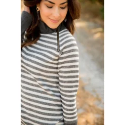Thick Striped Side Zip Wrap Sweatshirt 34 Thick Striped Side Zip Wrap Sweatshirt -Women's Clothing Store BB 7003 d99aad59 cd92 417b 8c70 8054363d4de0
