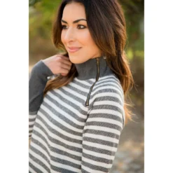 Thick Striped Side Zip Wrap Sweatshirt 36 Thick Striped Side Zip Wrap Sweatshirt -Women's Clothing Store BB 7007 424922f9 a80d 43dc a797 79dd71cacf50