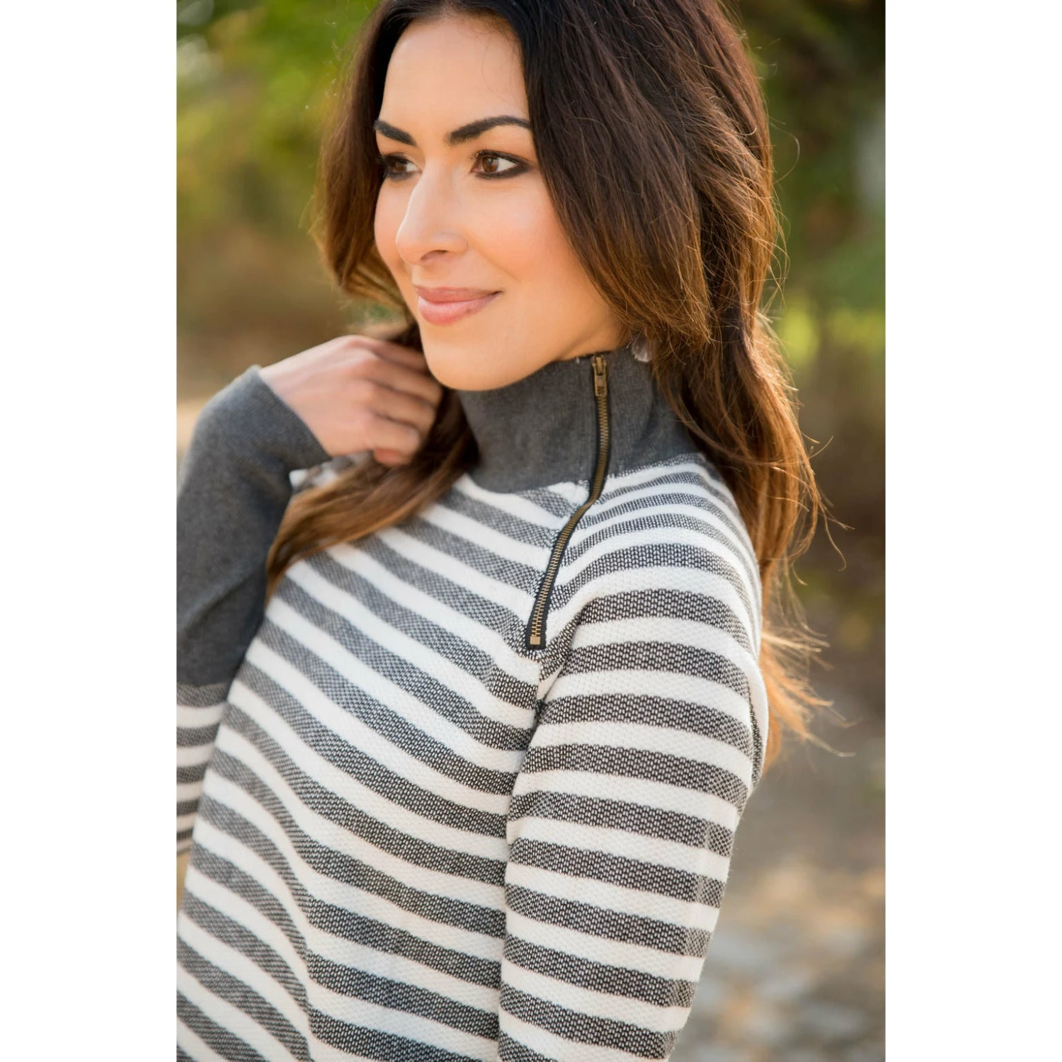 Thick Striped Side Zip Wrap Sweatshirt 18 Thick Striped Side Zip Wrap Sweatshirt - Image 18