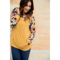 Floral Accent Hoodie -Women's Clothing Store BB 7038 ae55af2b 3774 4952 b454 f3f6dbd4c0c1