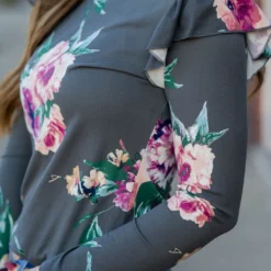 Vibrant Floral Ruffle Shoulder Tee -Women's Clothing Store BB 7045 ea445a46 4423 46df a77d 16d5a76fec5b