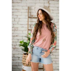 Floral Long Sleeve Blouse -Women's Clothing Store BB 7101 37098f74 bc66 400a b1aa a26aa0c4a064