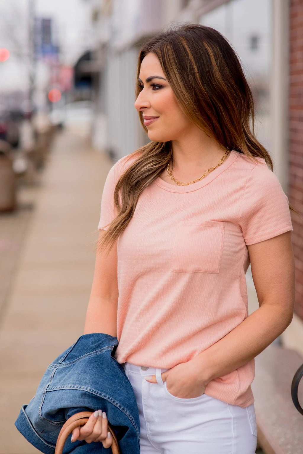 Textured Lines Pocket Tee 2 Textured Lines Pocket Tee - Image 2