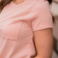 Textured Lines Pocket Tee 29 Textured Lines Pocket Tee -Women's Clothing Store BB 7143 972800