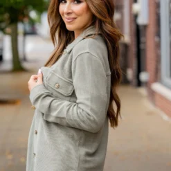 Simple Lightly Corded Shacket -Women's Clothing Store BB 7151 57f9cf39 1c51 4a3b b15c 677a630aa6e6