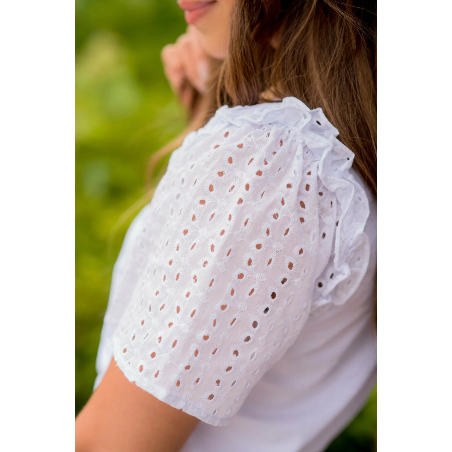 Eyelet Short Sleeve Blouse 10 Eyelet Short Sleeve Blouse - Image 10