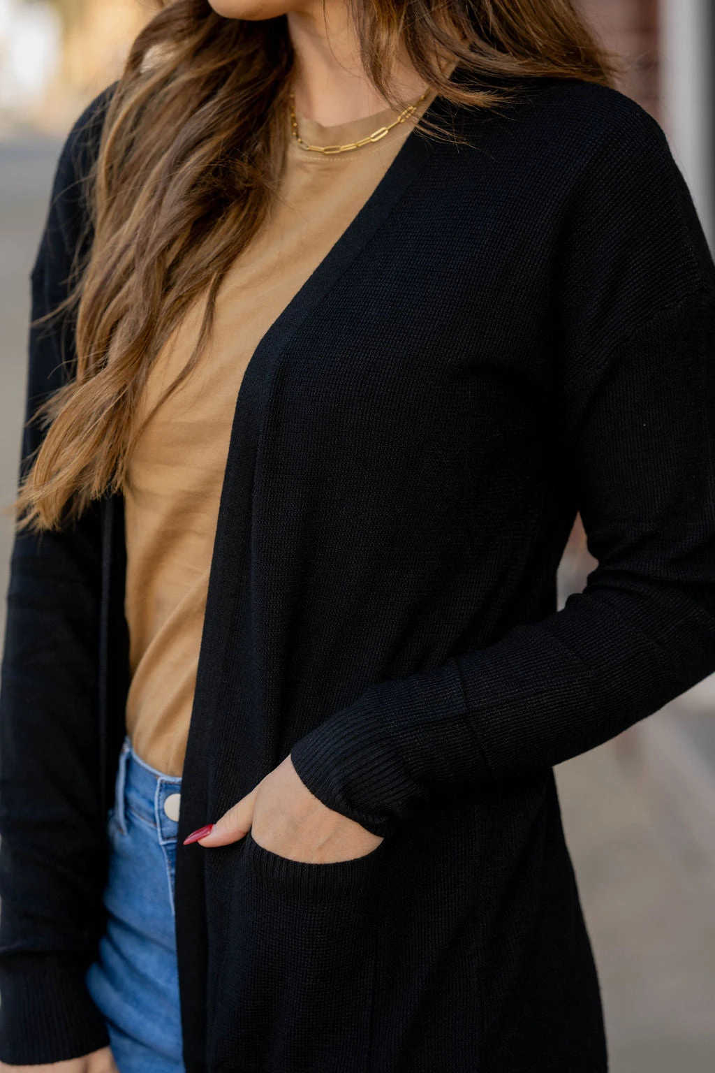 Lightly Waffled Tunic Cardigan 11 Lightly Waffled Tunic Cardigan - Image 11