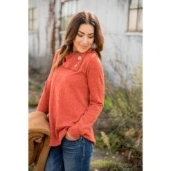 Two Button Side Sweater -Women's Clothing Store BB 7191 5a833995 e151 44a9 a08c e90d4812168c