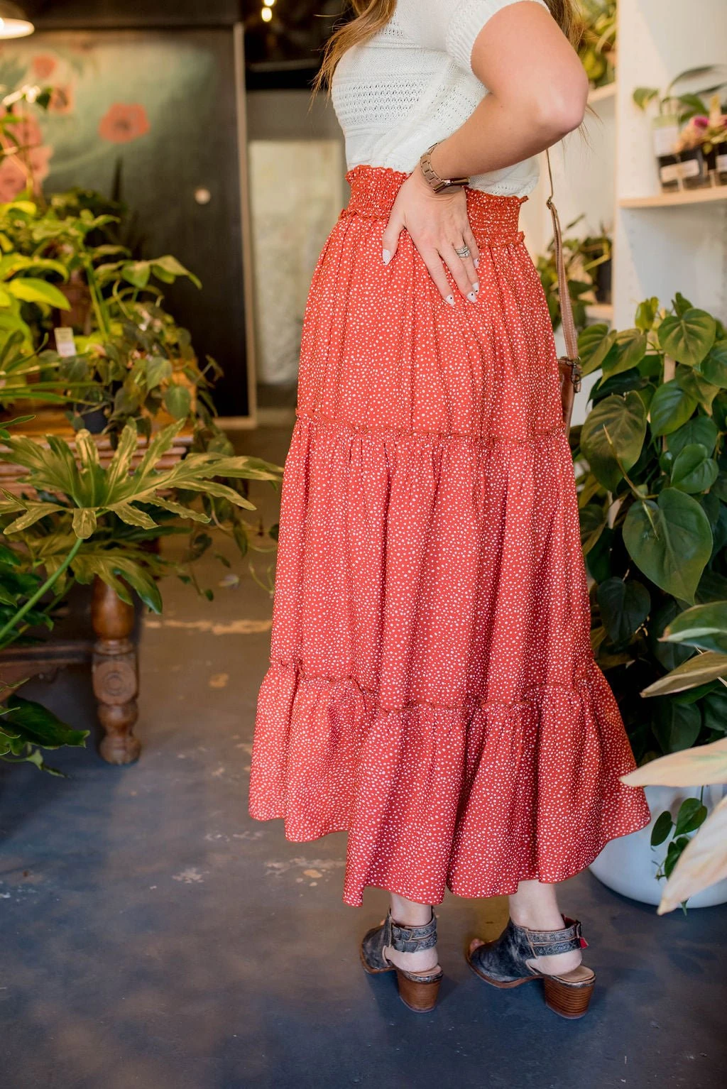 Spotted Tiered Maxi Skirt 7 Spotted Tiered Maxi Skirt - Image 7