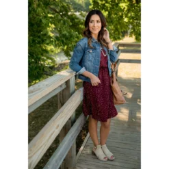 Speckled V-Neck Dress -Women's Clothing Store BB 7222 a2c04015 d94f 48bd 88f8 59802365aaba