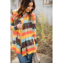 Lightweight Color Blocked Cardigan -Women's Clothing Store BB 7232