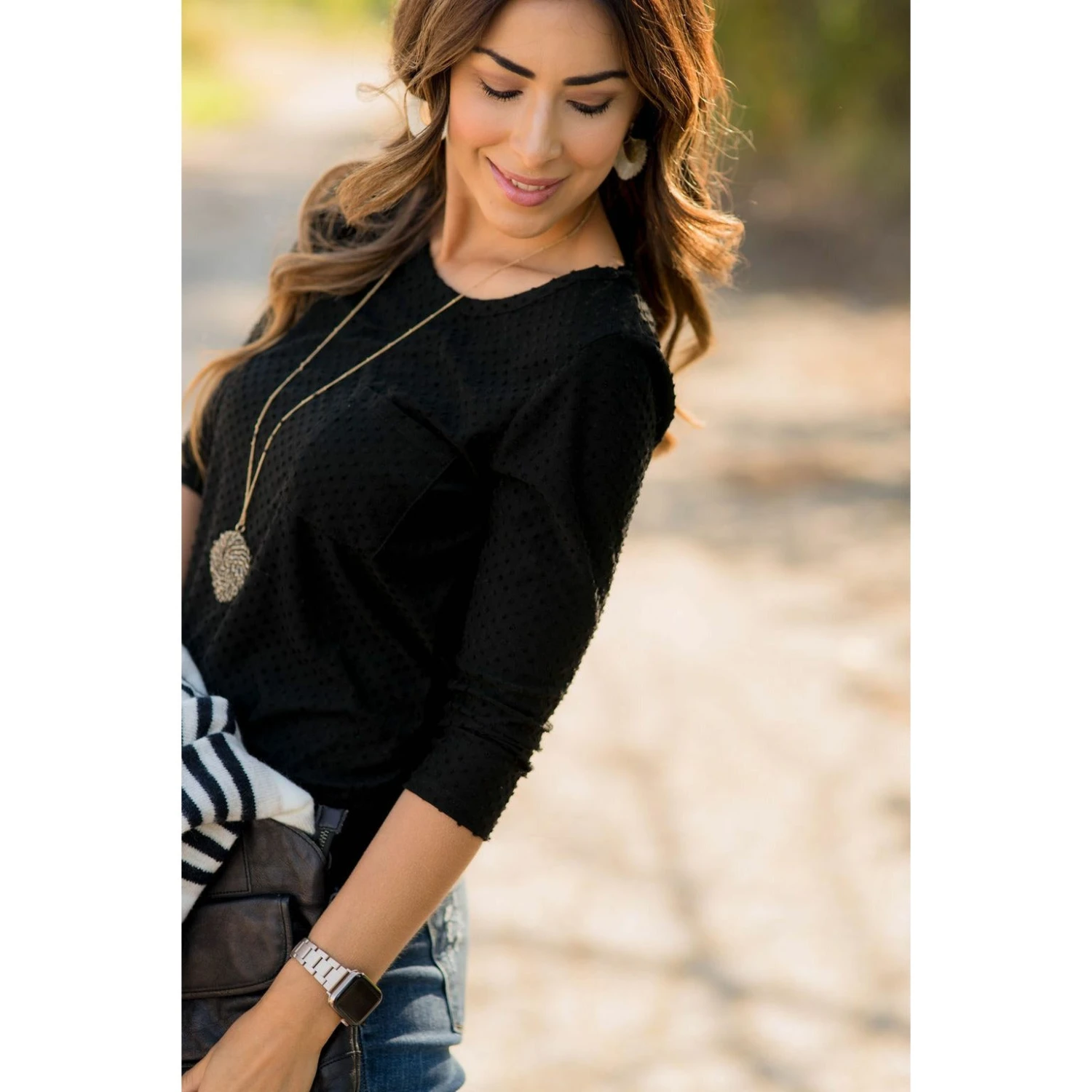 3/4 Sleeve Textured Pocket Tee 11 3/4 Sleeve Textured Pocket Tee - Image 11