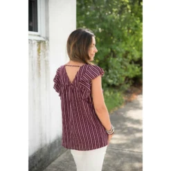 Vertical Striped Ruffle Blouse -Women's Clothing Store BB 7240 77f860de d1f8 47cf a4a6 bc56dddce8d5