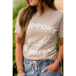 Support Local Farmers Mixed Fonts Graphic Tee -Women's Clothing Store BB 7249 7c468ec8 d612 4e37 9c41 276933865d34