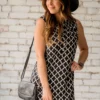 Geo Shapes Button Up Tank Dress