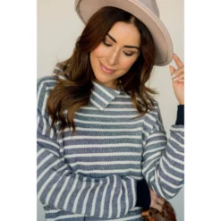Knit Stripe Neck Zipper Sweater 34 Knit Stripe Neck Zipper Sweater -Women's Clothing Store BB 7277 ec475b6a 6b35 465d adc2 f819ad1847d2