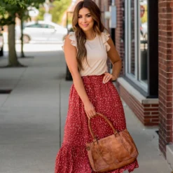 Speckled Ruffle Bottom Midi Skirt -Women's Clothing Store BB 7281 08eb31b6 bcc1 41f6 bae7 bab8d20557b2 507528