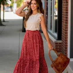 Speckled Ruffle Bottom Midi Skirt -Women's Clothing Store BB 7284 94d1d0f4 00c1 4cf8 ab14 05c75c3f94cc 111410