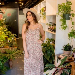 Floral Pleated Bottom Midi Dress