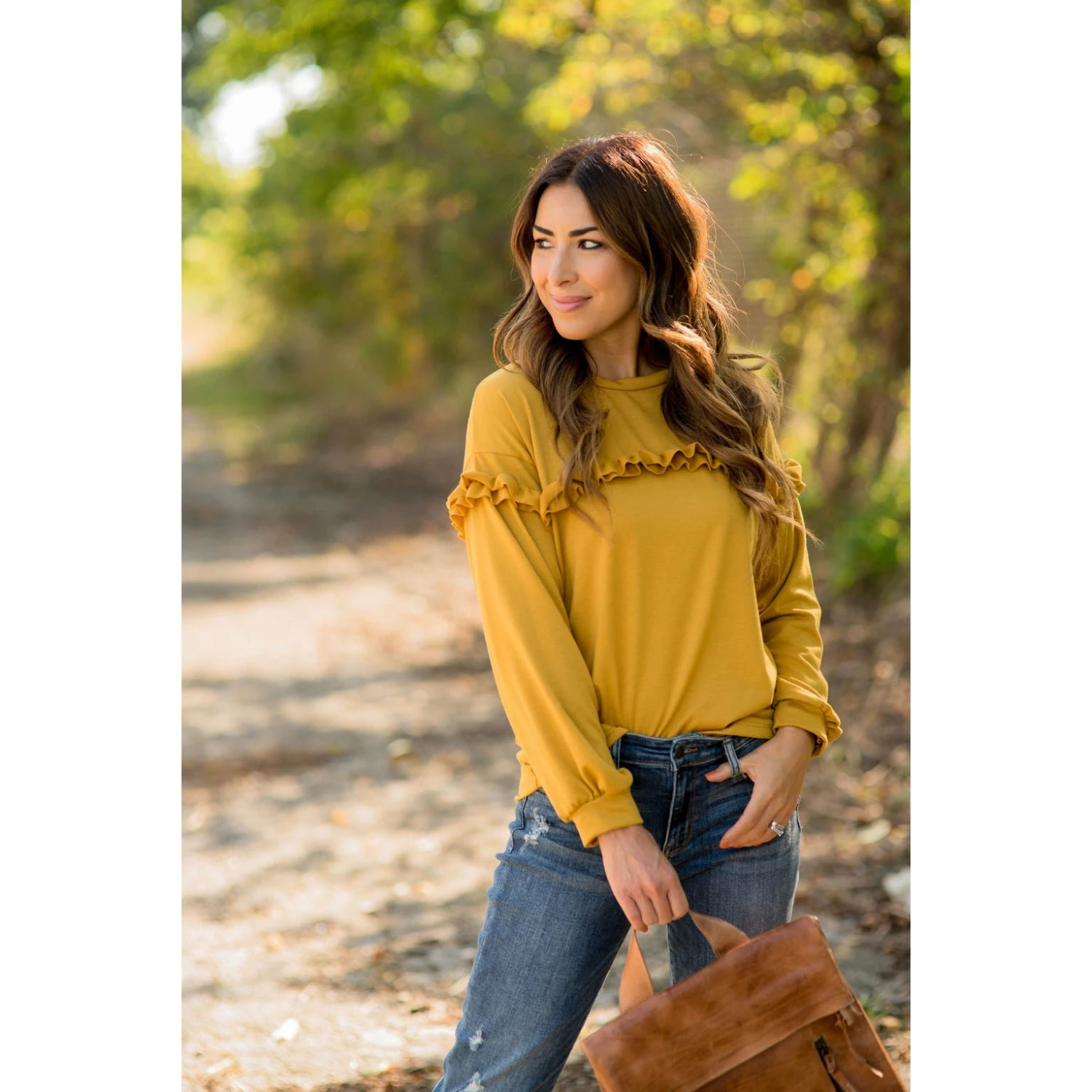Mid Ruffle Long Sleeve Tee 1 Mid Ruffle Long Sleeve Tee