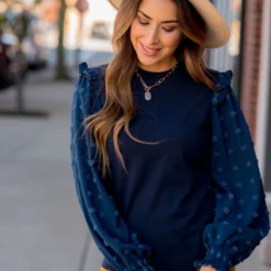 Textured Dot Sleeve Blouse 38 Textured Dot Sleeve Blouse -Women's Clothing Store BB 7317 9017a2b2 bc66 404e a295 e9110936f596 336135