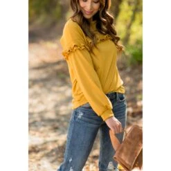 Mid Ruffle Long Sleeve Tee 24 Mid Ruffle Long Sleeve Tee -Women's Clothing Store BB 7318 ffe7b238 f64d 44d8 a3fa 57ab97119980