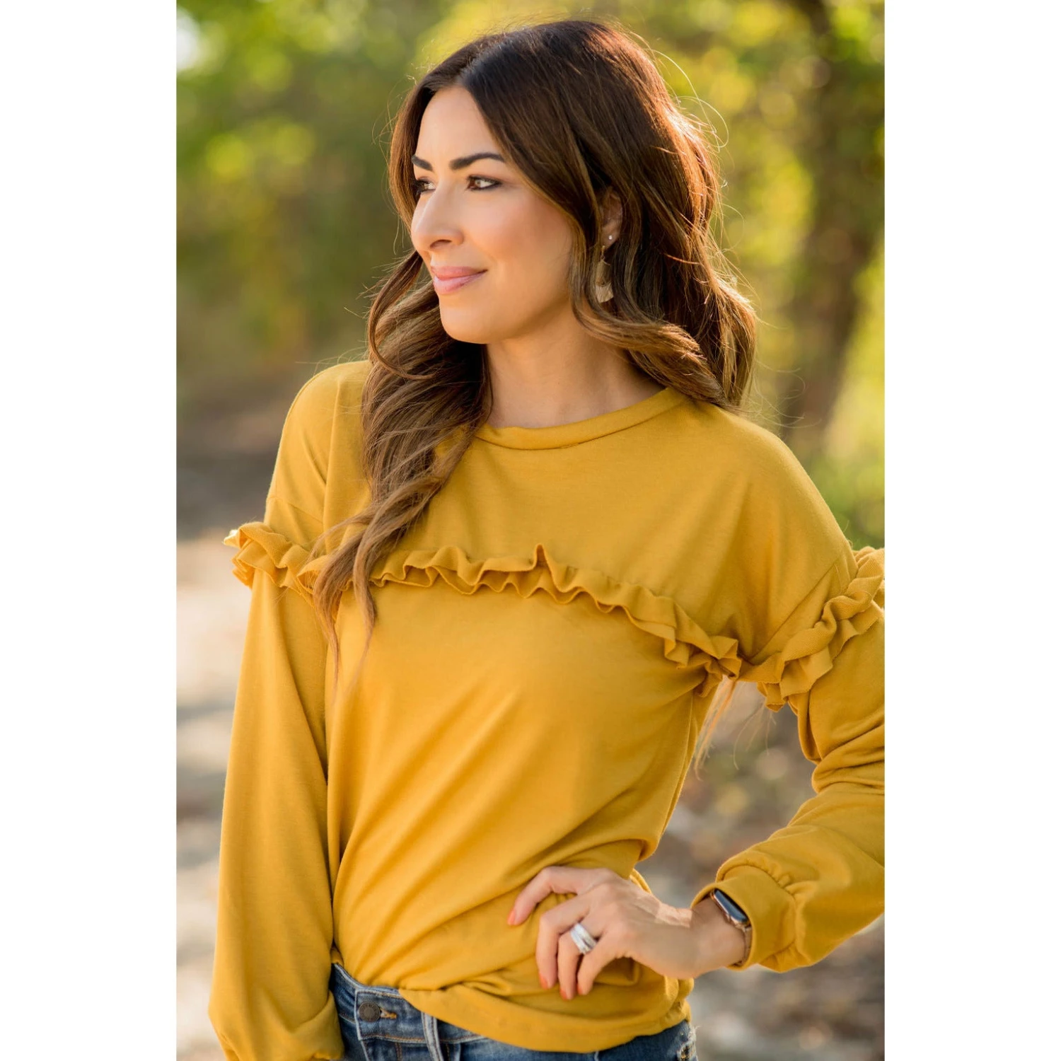Mid Ruffle Long Sleeve Tee 6 Mid Ruffle Long Sleeve Tee - Image 6