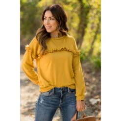 Mid Ruffle Long Sleeve Tee 27 Mid Ruffle Long Sleeve Tee -Women's Clothing Store BB 7327 b98ab912 8518 4f4c b5e2 3b9abd2d3602