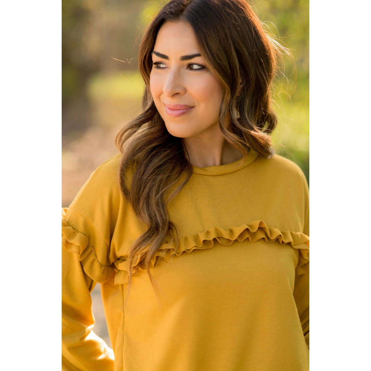 Mid Ruffle Long Sleeve Tee 9 Mid Ruffle Long Sleeve Tee - Image 9
