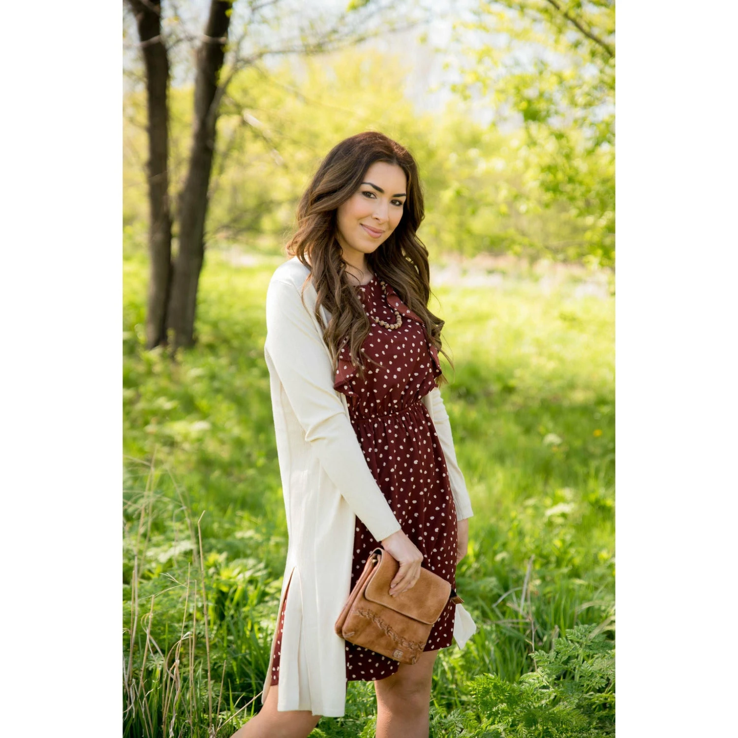 Dotted Ruffle Accent Dress 4 Dotted Ruffle Accent Dress - Image 4