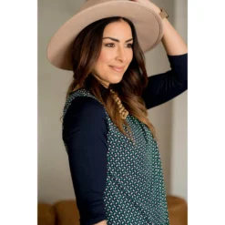 Geo Solid Sleeve Tunic -Women's Clothing Store BB 7357