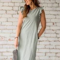 Flutter Sleeve Side Slit Midi -Women's Clothing Store BB 7358 37869766 849c 4a7b a81b a01c0fbfd138 707931