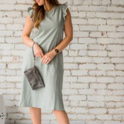 Flutter Sleeve Side Slit Midi -Women's Clothing Store BB 7362 8486cb6f 900c 4059 b49d 64a1fabeb690 359608