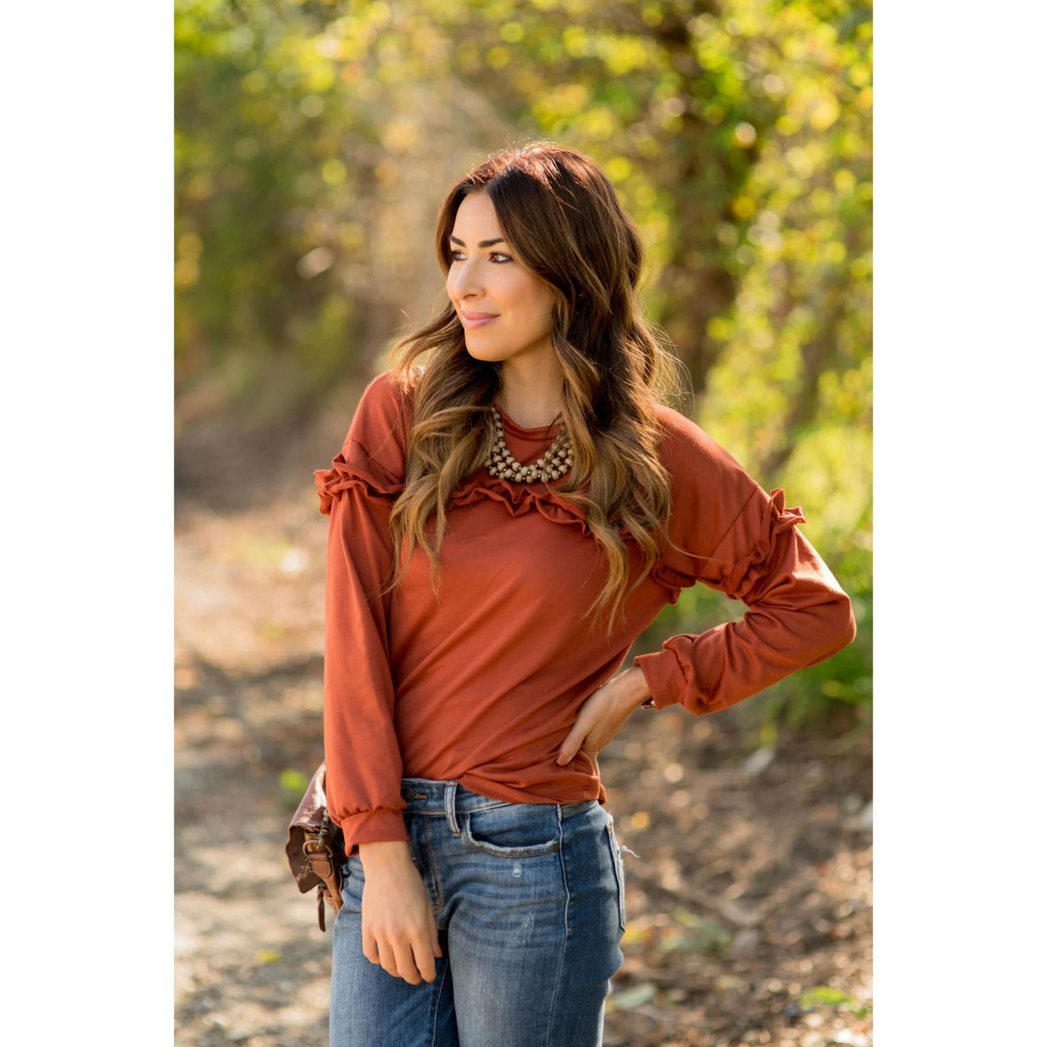 Mid Ruffle Long Sleeve Tee 12 Mid Ruffle Long Sleeve Tee - Image 12