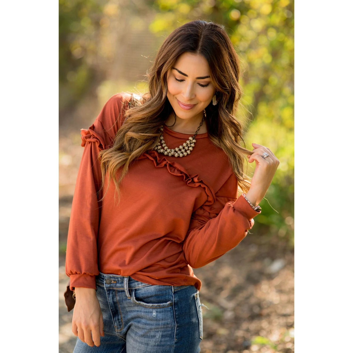 Mid Ruffle Long Sleeve Tee 13 Mid Ruffle Long Sleeve Tee - Image 13