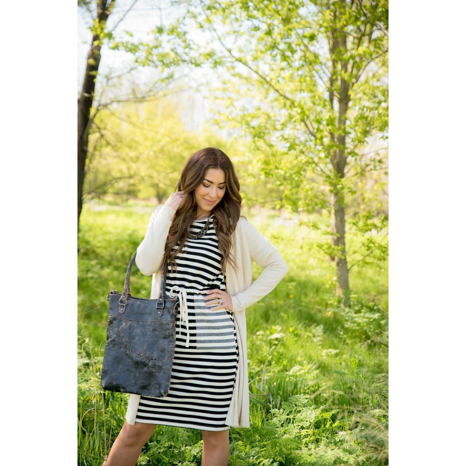 Two Toned Striped Dress 2 Two Toned Striped Dress - Image 2
