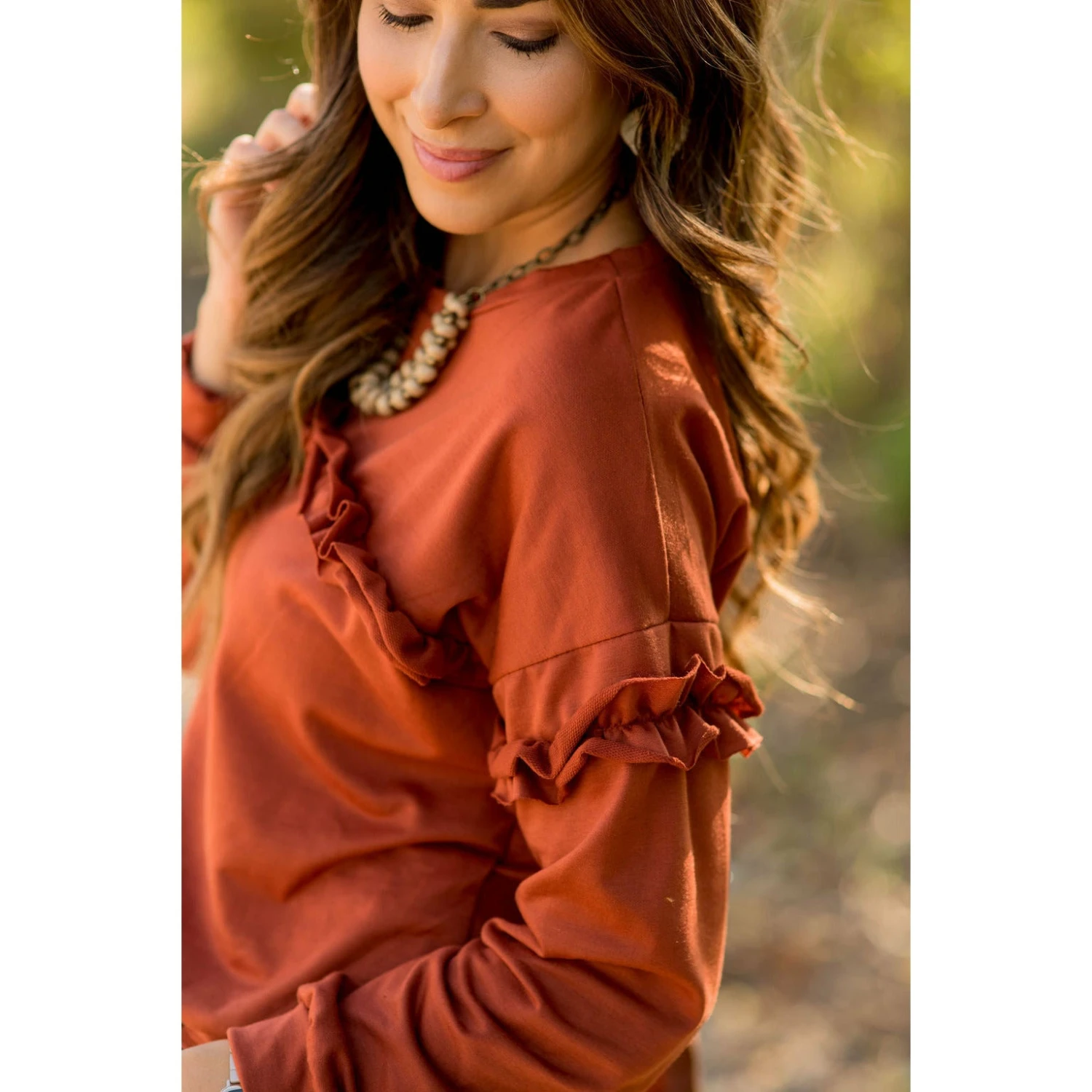 Mid Ruffle Long Sleeve Tee 17 Mid Ruffle Long Sleeve Tee - Image 17