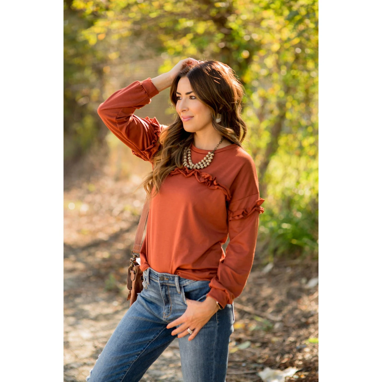 Mid Ruffle Long Sleeve Tee 16 Mid Ruffle Long Sleeve Tee - Image 16