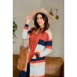 Striped Tissue Cardigan -Women's Clothing Store BB 7400 65087223 b3d6 4967 89f2 58beb1dd5926